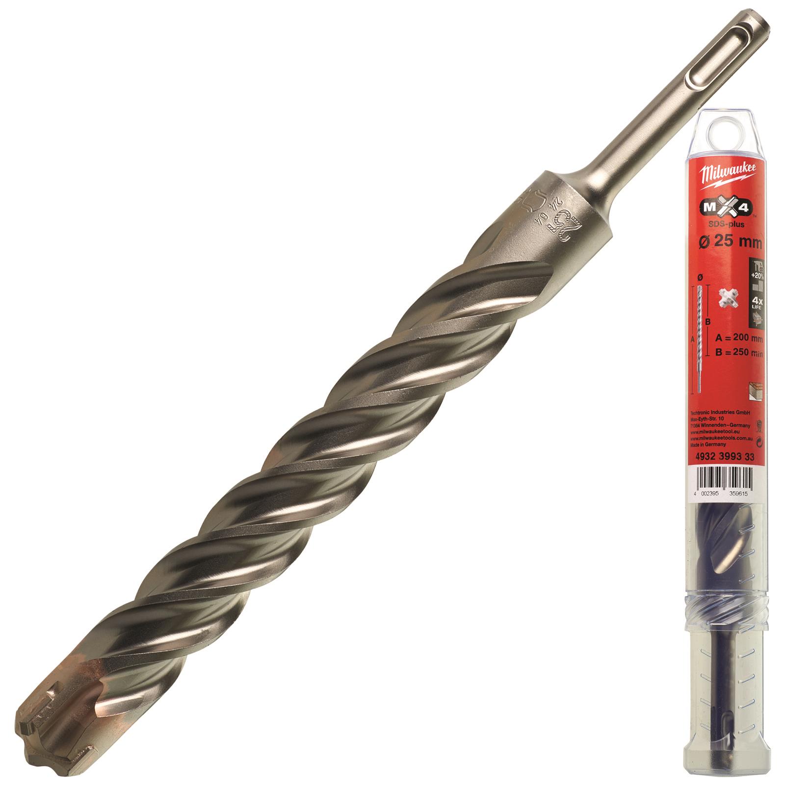 Milwaukee Drill Bit SDS Plus MX4 4 Cut Flute Concrete Masonry Bits