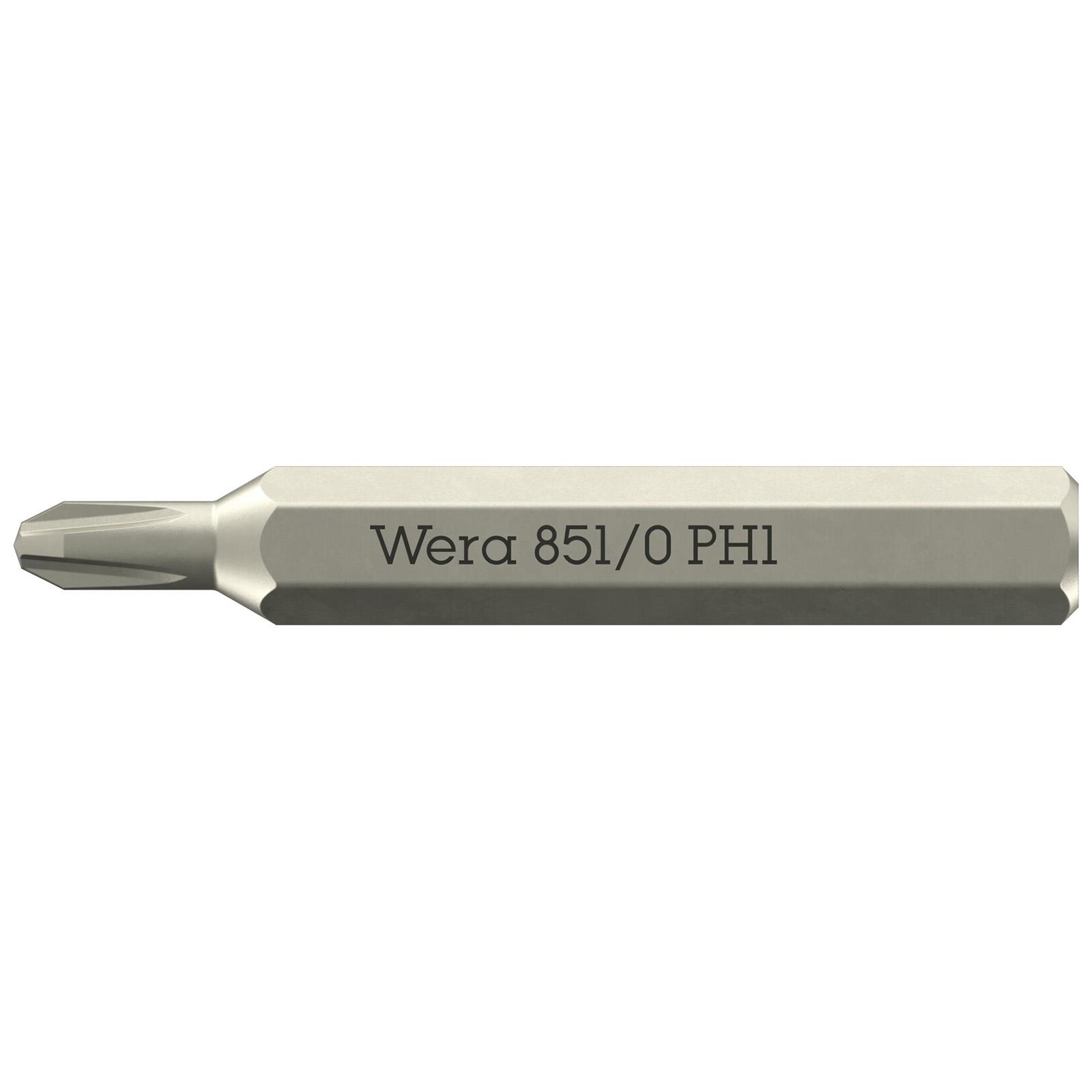 Wera Micro Präzisions-Schraubendreher-Bits mit 4 mm Sechskantantrieb PH PZ TX SL Größe wählbar - Bild 6 von 22