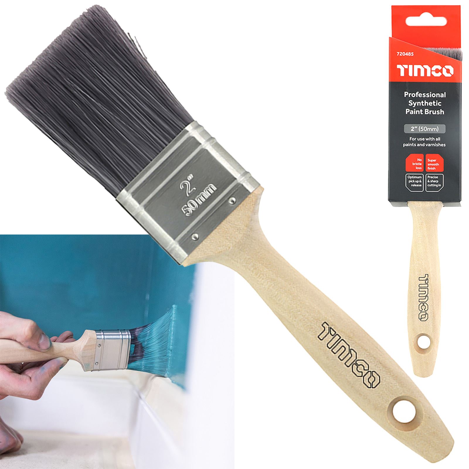 TIMCO Paint Brushes Professional Synthetic Decorating Brush 25-63mm Choose Size - Picture 5 of 6