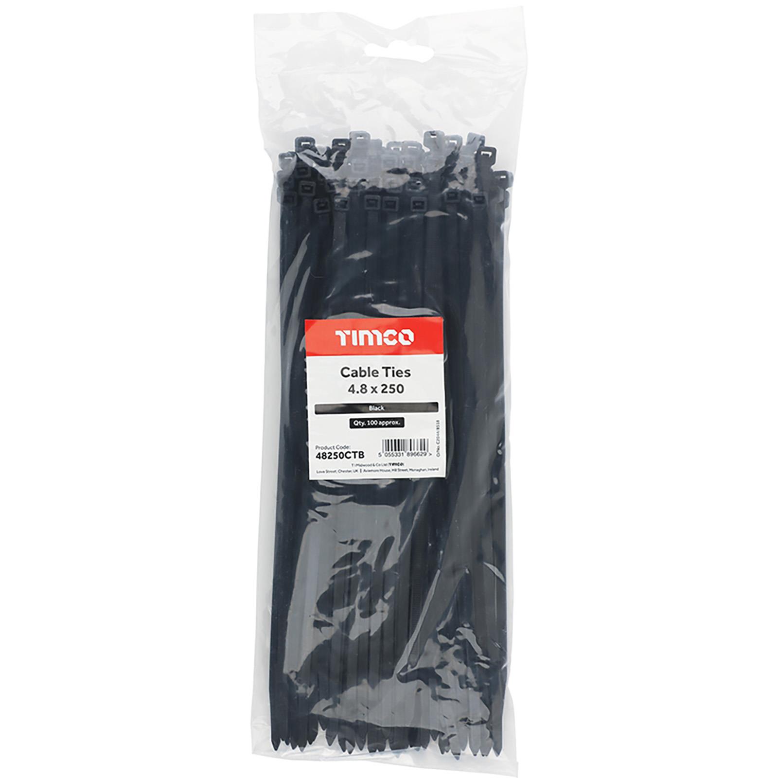 TIMCO Kabelbinder Zip Tie Wraps schwarz Kunststoff versch. Größen wählbar Länge - Bild 7 von 16