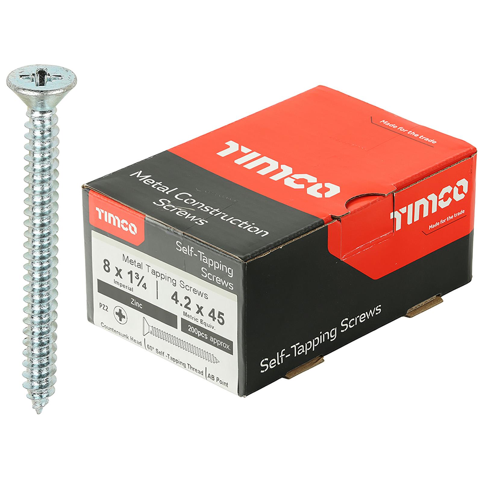 TIMCO Self Tapping Drilling Screws Zinc Metal Countersunk Head Tappers Pozi - Picture 17 of 24
