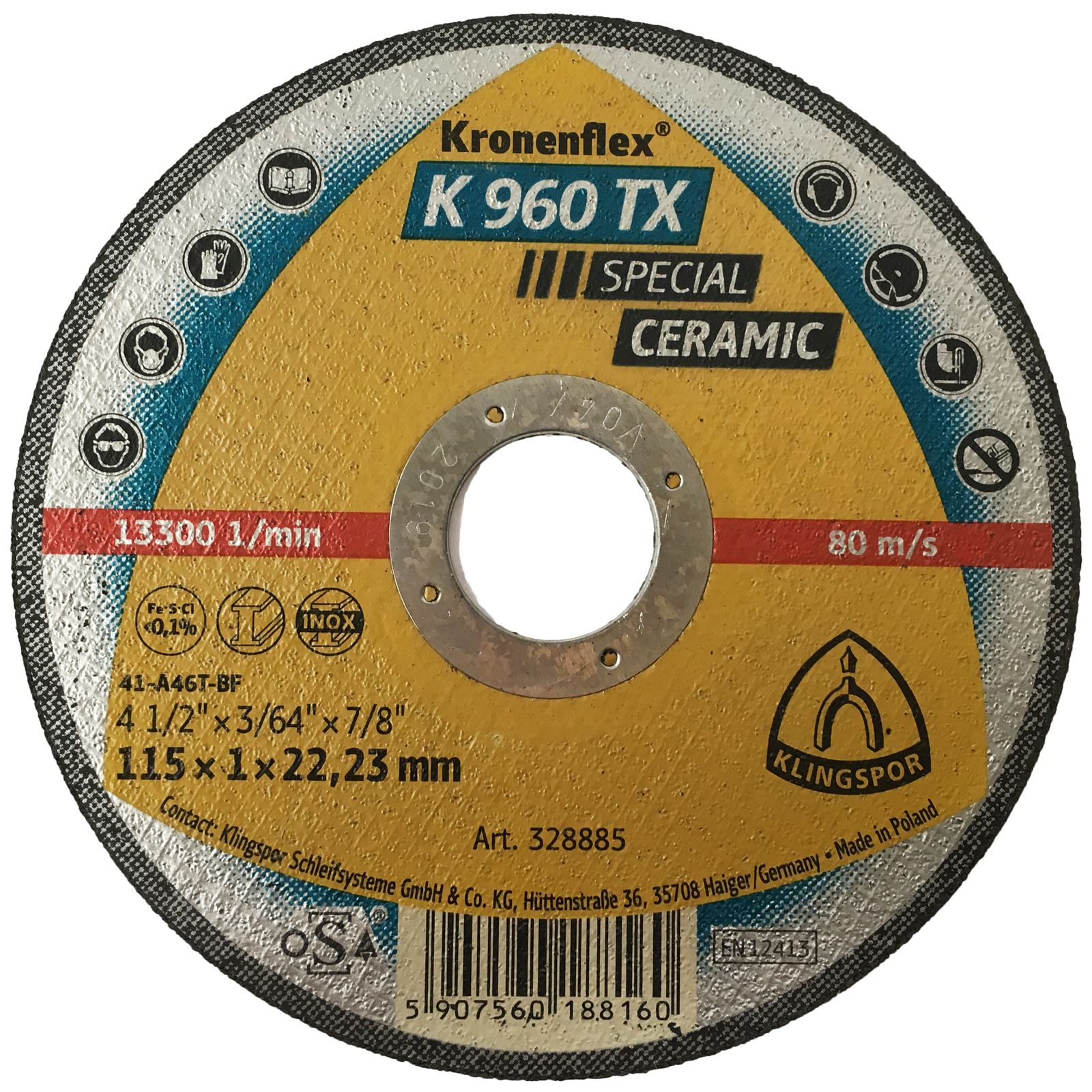 Klingspor K960TX 115mm 125mm 1mm Super Thin Ceramic Cutting Discs Cut