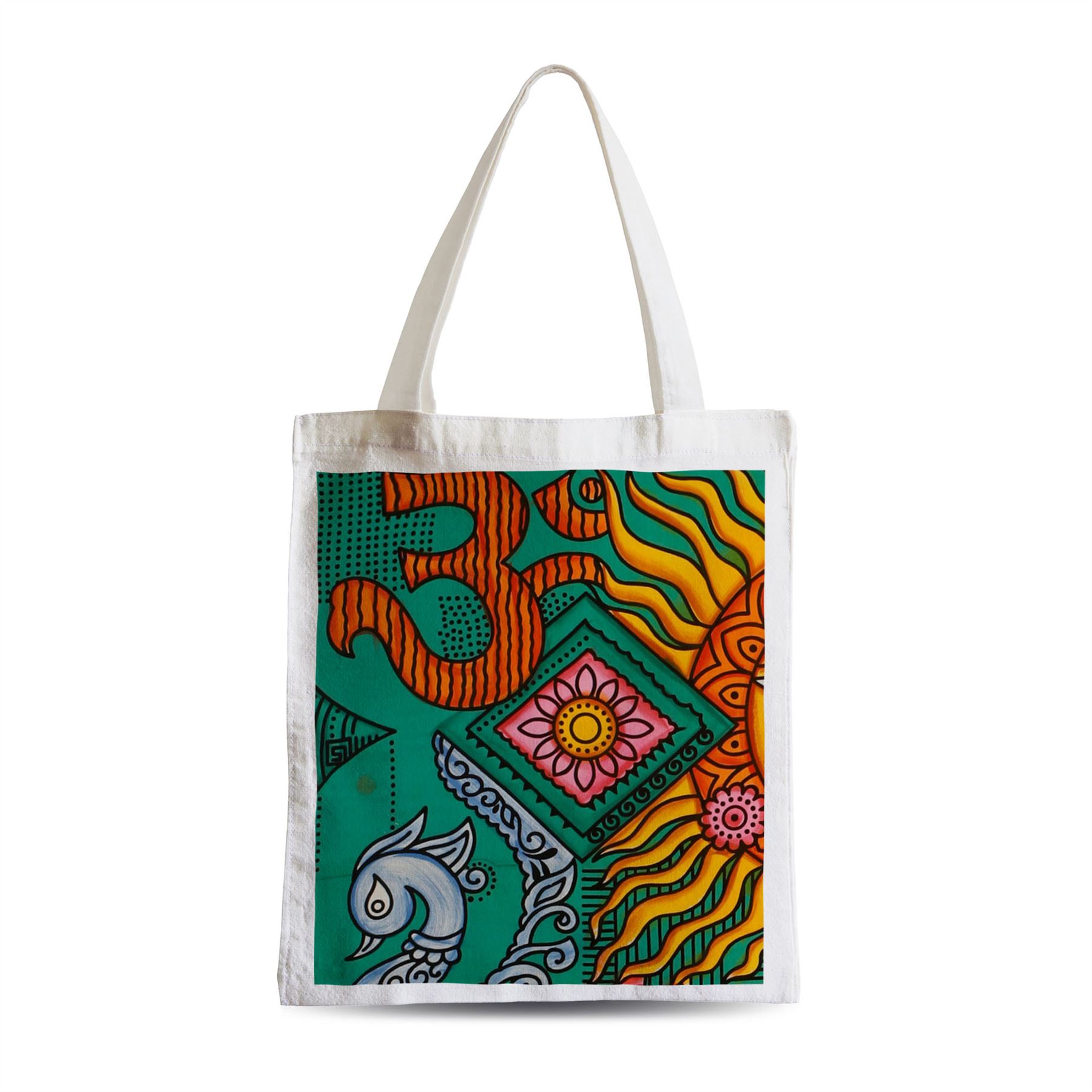 Sac Shopping Plage Aum Soleil Inde Peinture Art Hippie Psychedelique Couleurs Ebay