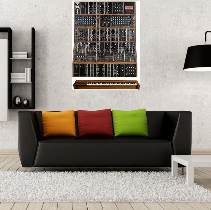 Poster Affiche Vintage Synth Moog Modular Synthetizer Analog Pub