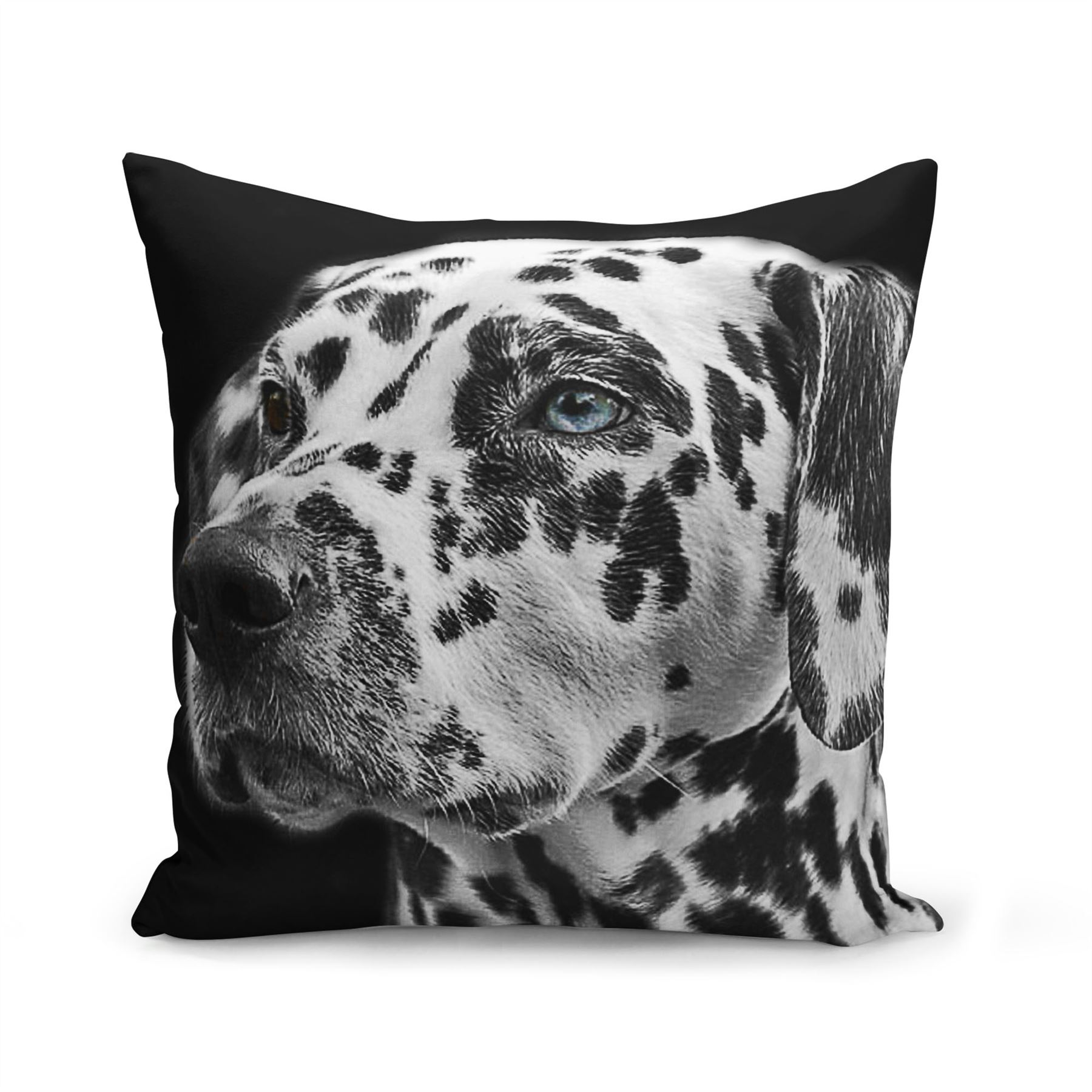 Détails Sur Housse De Coussin 40x40 Cm Dalmatien Chien Noir Et Blanc Gros Plan Tete Mignon