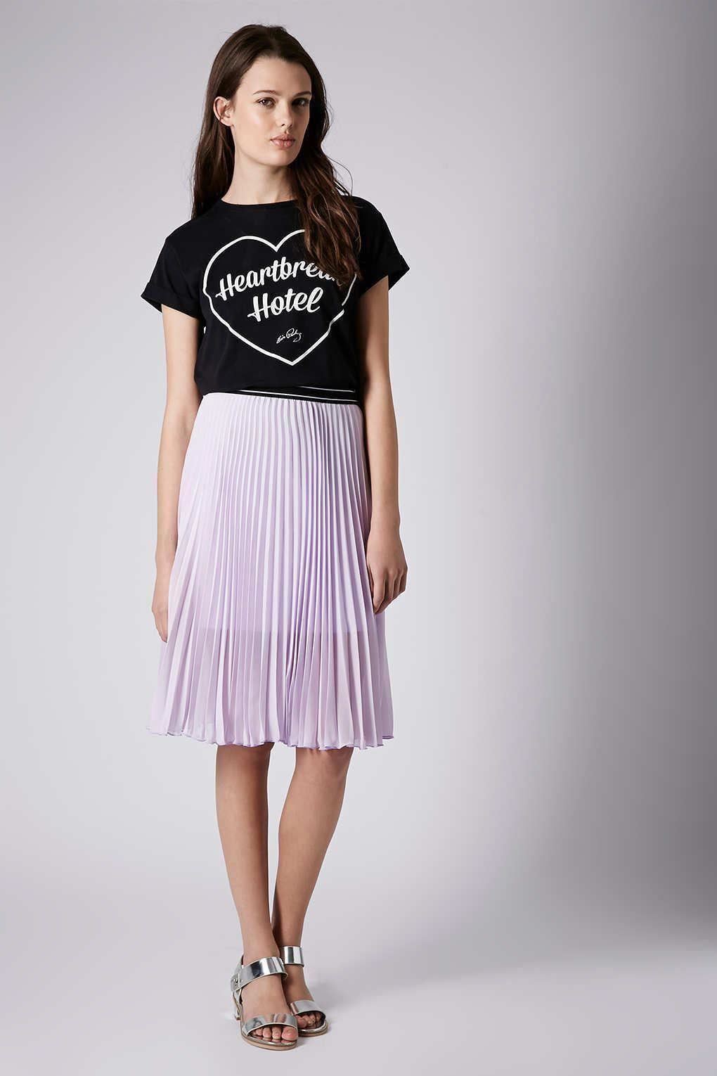 Topshop Women/'s Casual Sport Waistband Pleat Midi Skirt