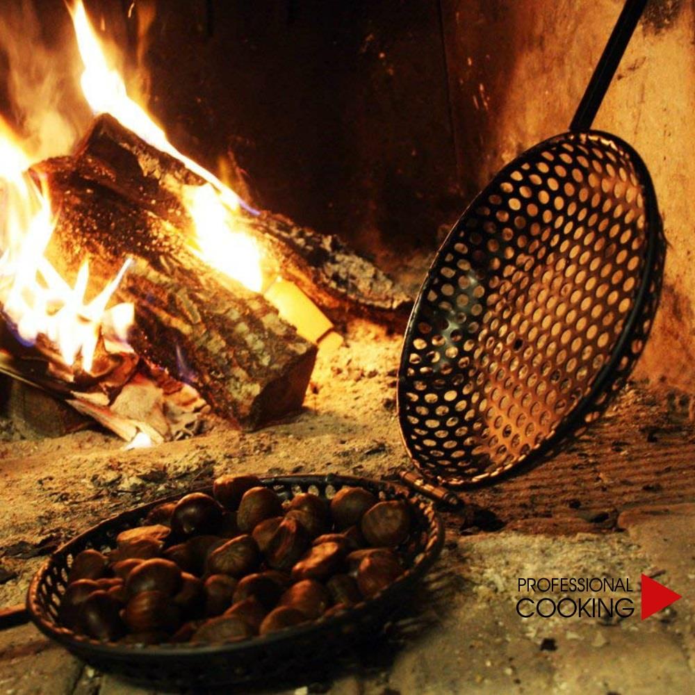 Padella doppia ribaltabile per castagne caldarroste in ...