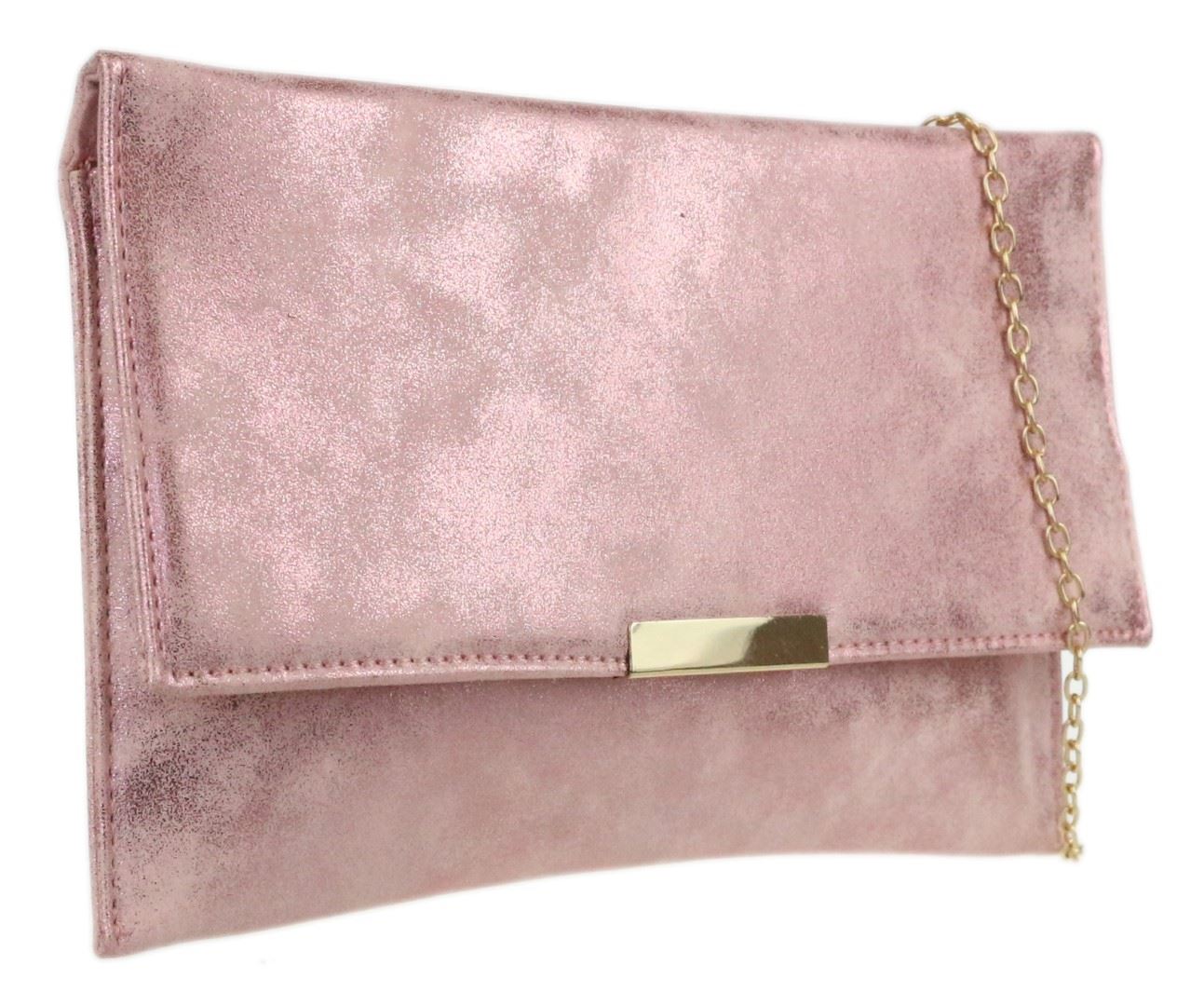 rose gold envelope clutch