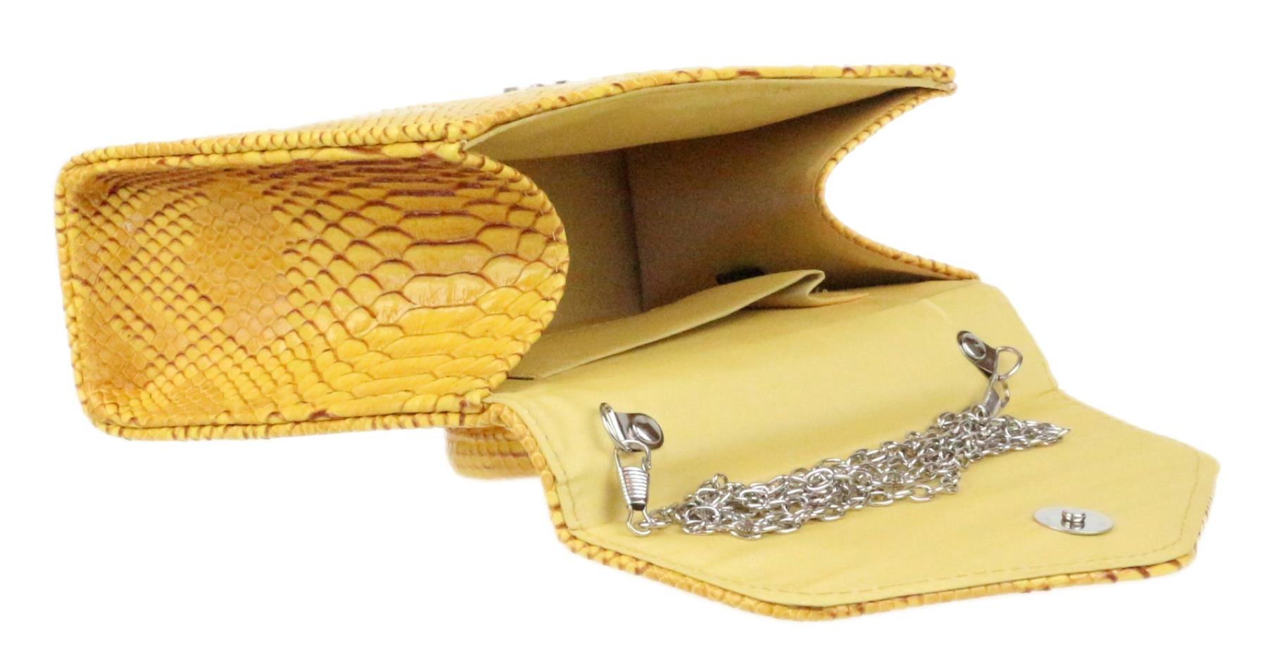 Ladies Snake Skin Faux Leather Grab Holder Magnetic Snap Pink Accessories