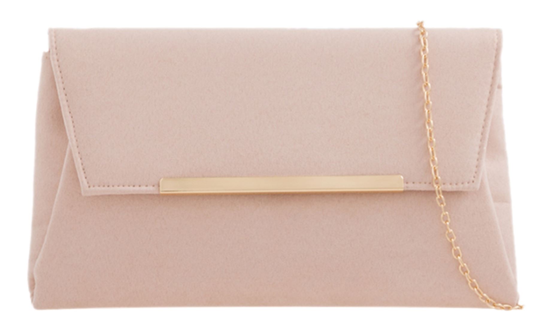 Womens Faux Suede Clutch Bag Diamante Frame Plain Bridal Evening Prom Nude Womens Faux Suede Clutch Bag Diamante Frame Plain Bridal Evening Prom Nude