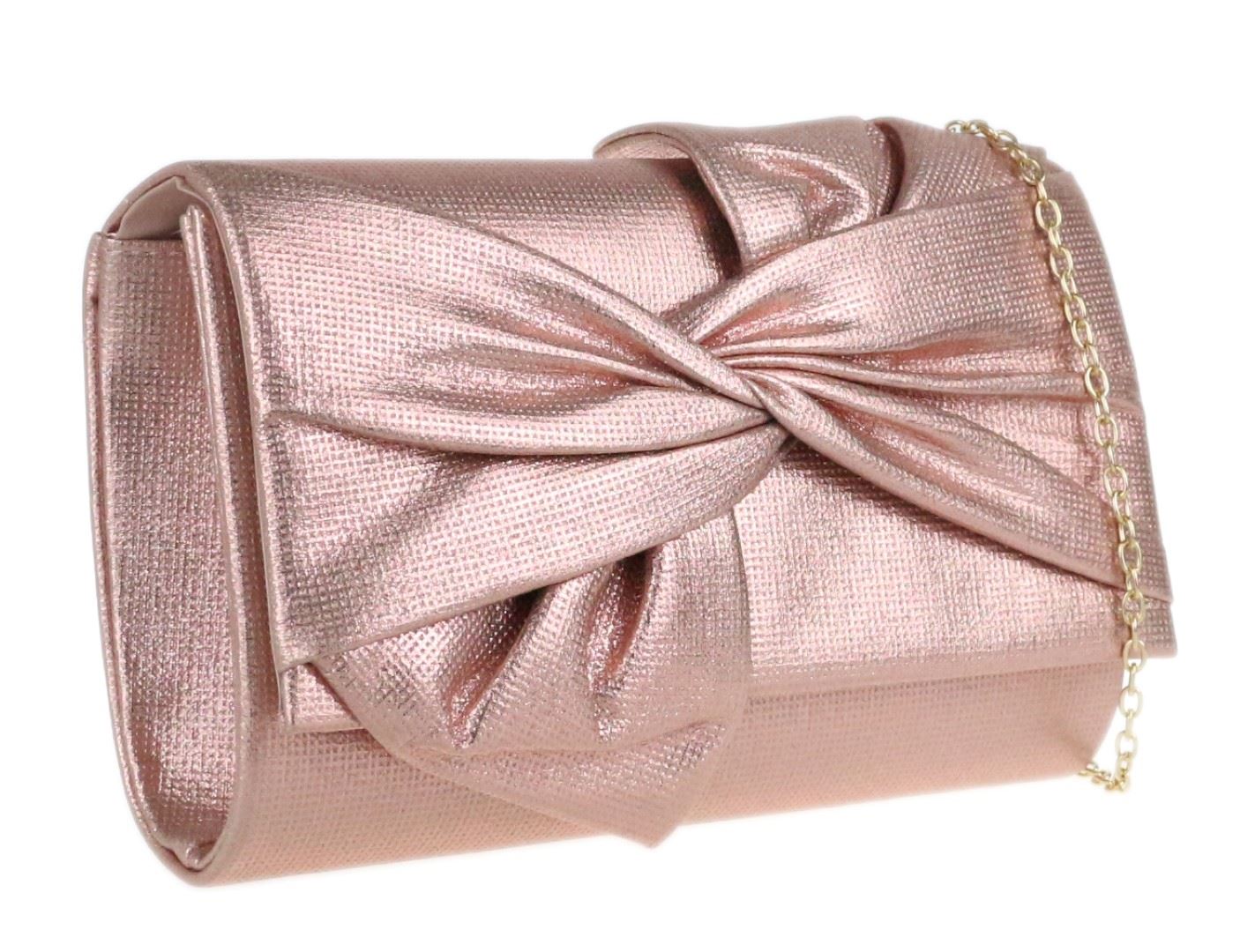 Womens Glitter Sequins Clutch Bag Glam Handbag Pink Wedding Party