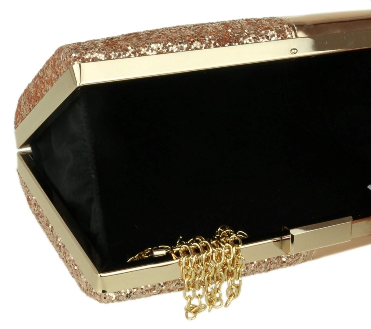 Ladies Glam Glossy Hard Case Clutch Bag Glitter Vintage Evening Wedding
