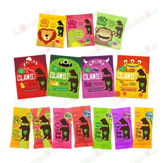 YoYo Bear with cards Apple, Strawberry, Blackcurrant, Mango, Raspberry