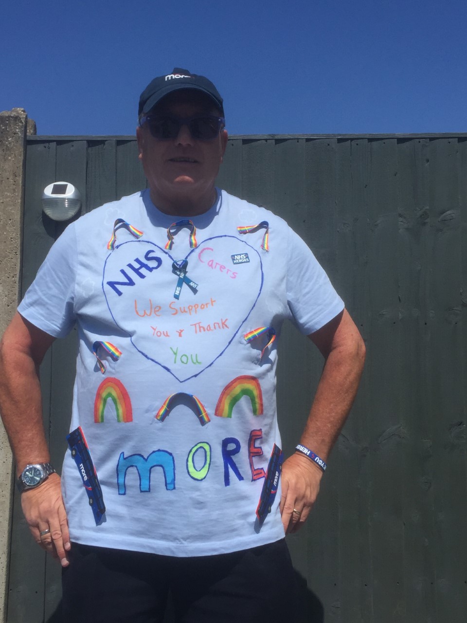 Photo of a morebus bus driver dressed in support of the NHS