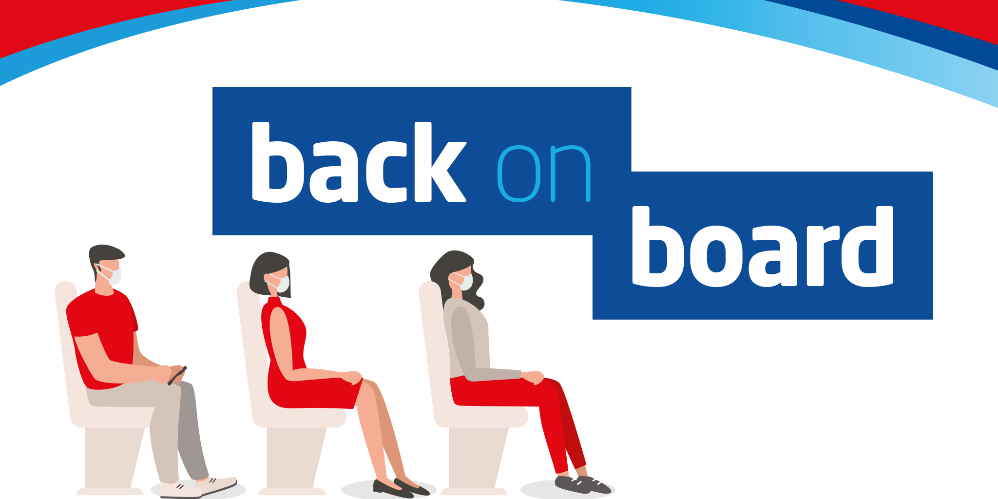 Image of customers sat on board, social distanced with face masks on