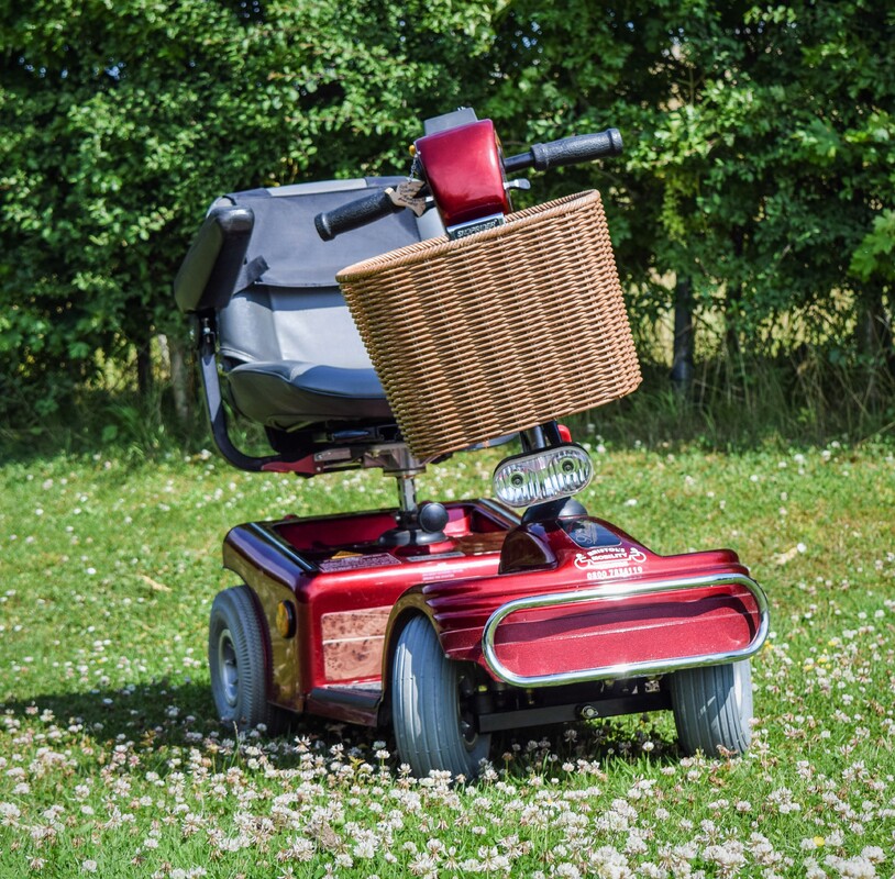 Red mobility scooter