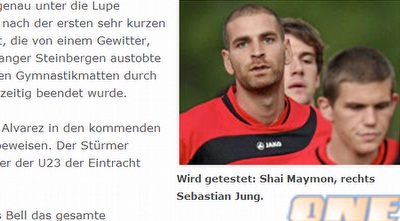 שי מימון במדי פרנקפורט. 