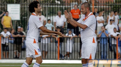 גומז חוגג את שער היתרון של קבוצתו (יוסי ציפקיס)