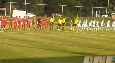 שחקני הפועל ת&qout;א במשחק האימון (קובי ברדה, אתר הפועל ת&qout;א) (ONE)