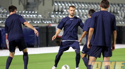 שחקני ז´לז´ניצ´אר באימון המסכם (משה חרמון)