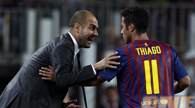 גווארדיולה עם טיאגו. מתאחדים במינכן (רויטרס) גווארדיולה עם טיאגו. מתאחדים במינכן (רויטרס)