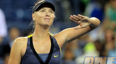 שראפובה מאושרת אחרי הניצחון (GettyImages)