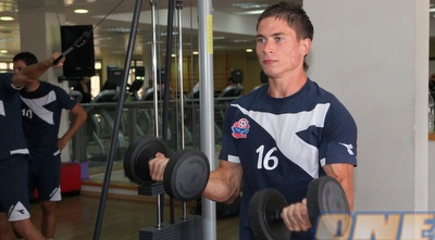 סטפן דנקוביץ´ באימון הכושר (עמית מצפה)