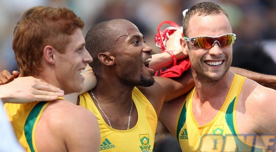 פיסטוריוס עם חבריו. בגמר הם החליטו להשאירו בחוץ (GettyImages)