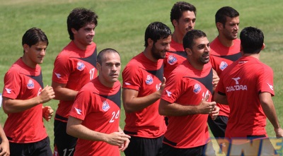 מיכאל זנדברג באימון הבכורה שלו בהפועל חיפה (עמית מצפה)