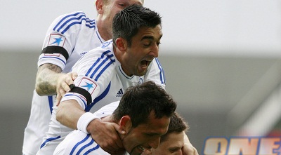 שחקני דינמו מוסקבה חוגגים (GettyImages) שחקני דינמו מוסקבה חוגגים (GettyImages)