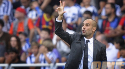 גווארדיולה בסוסיאדד. &qout;כל מגרש יהיה קשה עבורנו&qout; (רויטרס)