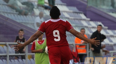 אריאן פרננדז חוגג 0:1 אחרי פנדל (מור שאולי) אריאן פרננדז חוגג 0:1 אחרי פנדל (מור שאולי)