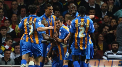 שחקני שרוסברי חוגגים (GettyImages)