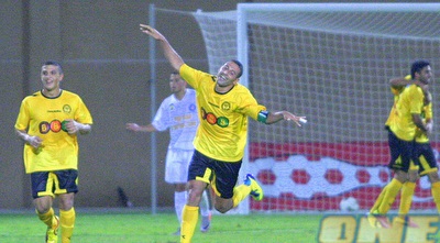 שחקני נתניה חוגגים (יניב גונן)