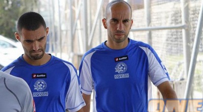 דניאל ליפשיץ, עומר גולן וקובי גנון מגיעים לאימון (יוסי ציפקיס)