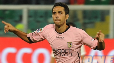 ערן זהבי חוגג שער במדי פאלרמו (GettyImages)