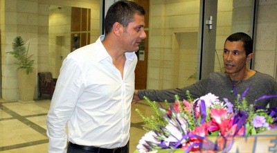 טביב עם אוסידון לפני הביקור. היו&qout;ר: &qout; (משה חרמון)