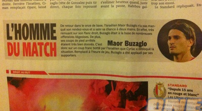 מאור בוזגלו איש המשחק על פי העיתון הבלגי (בעז גורן)