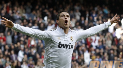 כריסטיאנו רונאלדו חוגג שלושער (רויטרס)