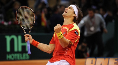 דוד פרר בטירוף לאחר הניצחון על דל פוטרו (GettyImages)