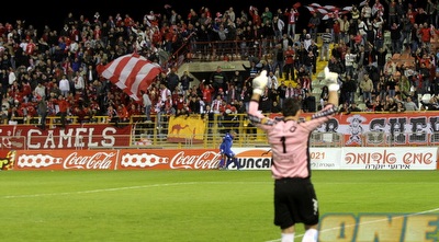 ואז כשהגיע השער הוא הרשה לעצמו לחגוג עם הקהל (איתי ישראל)