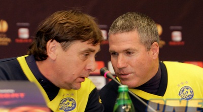 ניר לוין ושורה אובארוב במהלך מסיבת העיתונאים (הרשמי של מכבי ת&qout;א) ניר לוין ושורה אובארוב במהלך מסיבת העיתונאים (הרשמי של מכבי ת&qout;א)