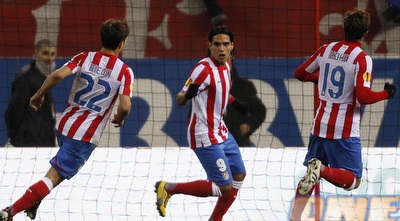 רדאמל פלקאו חוגג את השער בפנדל (רויטרס)