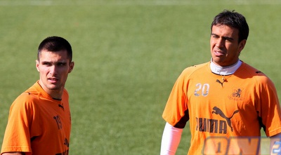 גלבאן ומרינקוביץ´. הקשר נעדר עקב פציעה (שי לוי)