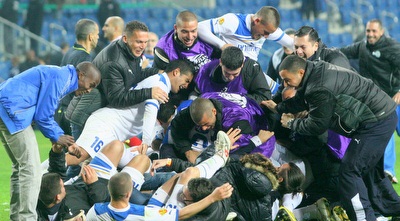 שחקני קרית שמונה במושבה. ישחקו שם בשבת ב-20:00 (יניב גונן)