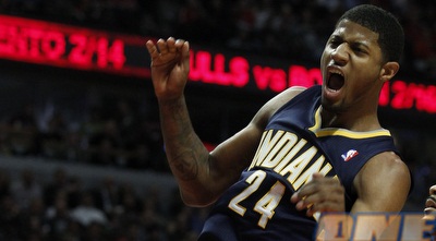 פול ג´ורג´. בנשימה אחת עם לברון ודוראנט (רויטרס) פול ג´ורג´. בנשימה אחת עם לברון ודוראנט (רויטרס)