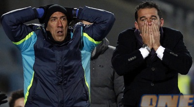 מאמן חטאפה, לואיס גרסיה, מבין שהוא לא יזכה בנקודות (רויטרס) מאמן חטאפה, לואיס גרסיה, מבין שהוא לא יזכה בנקודות (רויטרס)