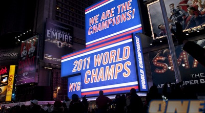 אוהדי הג´איינטס חוגגים (GettyImages)