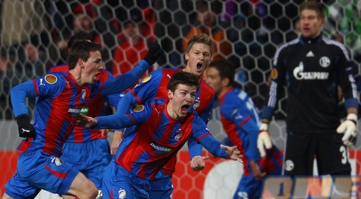 שחקני פלזן. כבר היו בבתים של ליגת האלופות (GettyImages)