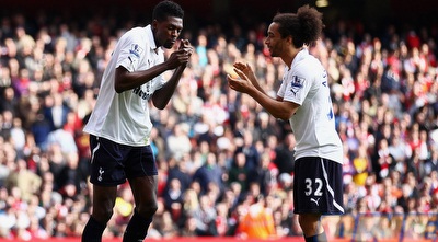 עמנואל אדבאיור ובנואה אסו אקוטו חוגגים (GettyImages)